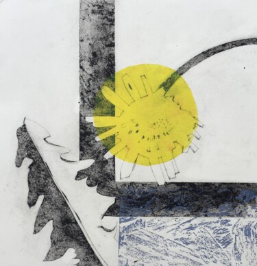 Obrazy i ryciny zatytułowany „Dandelion” autorstwa Sandra Haney, Oryginalna praca, Collagraphy