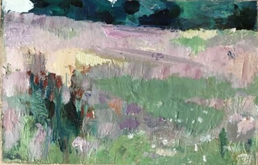 Pintura intitulada "Summer Grassland 3" por Sandra Haney, Obras de arte originais, Óleo Montado em Painel de madeira