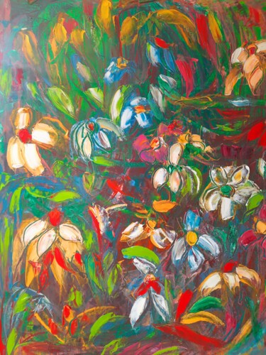 Peinture intitulée "Œillet #campanule" par Sandra Land, Œuvre d'art originale, Huile