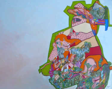 Painting titled "Habitat" by Sandra Pohin, Original Artwork, Acrylic