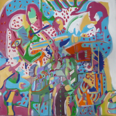 Painting titled "Fête foraine" by Sandra Pohin, Original Artwork, Acrylic