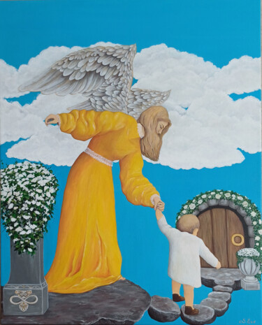 Картина под названием "Mentor" - Sandraeva, Подлинное произведение искусства, Акрил Установлен на Деревянная рама для носилок