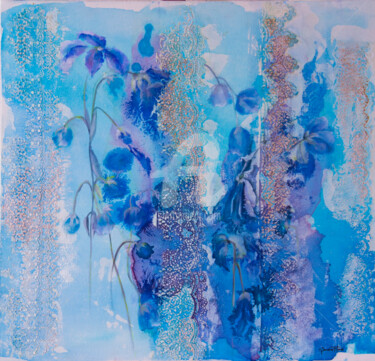 Pittura intitolato "Azul Tirreno II" da Sandra Filardi, Opera d'arte originale, Olio
