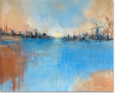 Painting titled "Un matin sur l’eau" by Sandrine Belmont, Original Artwork, Acrylic