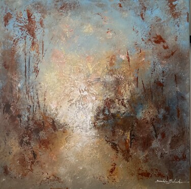 Painting titled "La lumière au bout…" by Sandrine Belmont, Original Artwork, Acrylic Mounted on Wood Stretcher frame