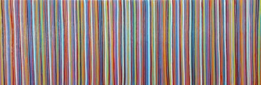 「Colors vibrationsp10」というタイトルの絵画 Guenaによって, オリジナルのアートワーク, アクリル ウッドストレッチャーフレームにマウント