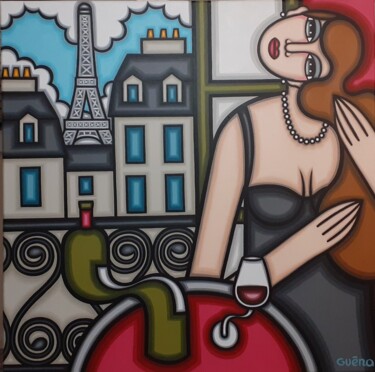 Painting titled "Bordeaux pour une P…" by Guena, Original Artwork, Acrylic Mounted on artwork_cat.