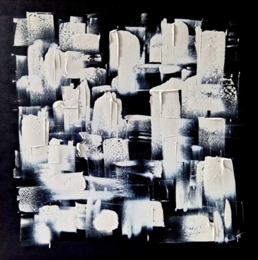 Картина под названием "BRUIT BLANC" - Sandrine Hartmann, Подлинное произведение искусства, Акрил Установлен на Деревянная ра…