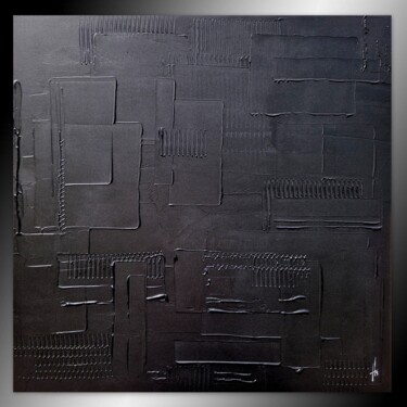 Painting titled "MONOCHROME NOIR réf…" by Sandrine Hartmann, Original Artwork, Acrylic Mounted on Wood Stretcher frame