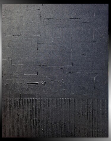 Peinture intitulée "MONOCHROME NOIR réf…" par Sandrine Hartmann, Œuvre d'art originale, Acrylique Monté sur Châssis en bois