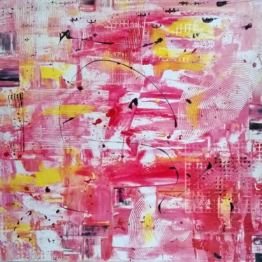 Painting titled "tableau abstrait pe…" by Sandrine Hartmann, Original Artwork