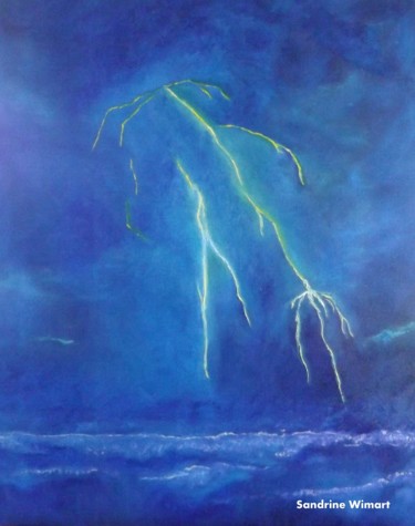 Peinture intitulée "Orage" par Sandrine Swan Wimart, Œuvre d'art originale