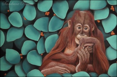 Dessin intitulée "orang outan "série…" par Sandrine Puisais, Œuvre d'art originale, Pastel