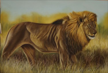图画 标题为“lion” 由Sandrine Puisais, 原创艺术品, 粉彩