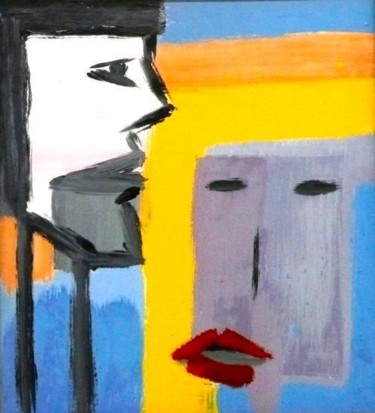 Pittura intitolato "Sad talk." da Sandro Sabatini, Opera d'arte originale, Smalto