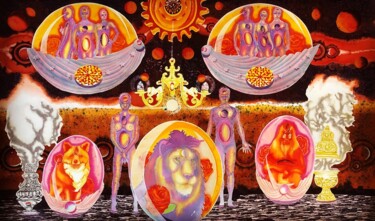 Картина под названием "ligação espiritual 4" - Sandro Brito (Sanarts), Подлинное произведение искусства, Акварель