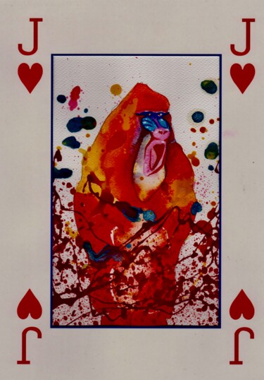 Painting titled "Jack of Hearts" by Sandro Brito (Sanarts), Original Artwork, Watercolor