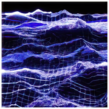 Grafika cyfrowa / sztuka generowana cyfrowo zatytułowany „Waves #7523” autorstwa Sandro, Oryginalna praca, Malarstwo cyfrowe