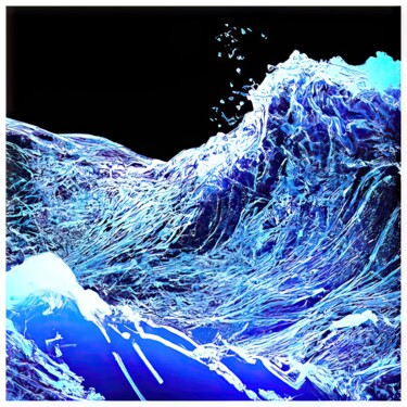 Цифровое искусство под названием "Waves #4321" - Sandro, Подлинное произведение искусства, Цифровая живопись