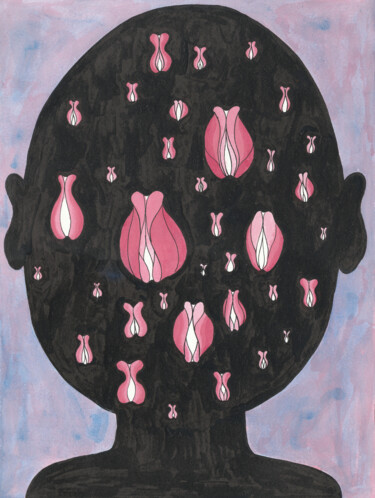 Malarstwo zatytułowany „Head 4” autorstwa Sandro Cocco, Oryginalna praca, Akwarela