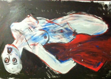 Pintura intitulada "Fatiguée" por Sandy Georget, Obras de arte originais