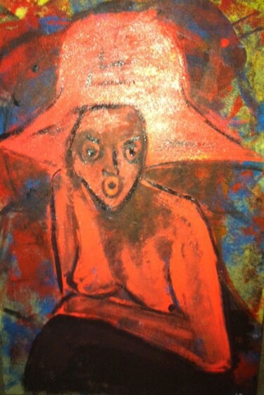 Painting titled "le chapeau" by Sandy Georget, Original Artwork