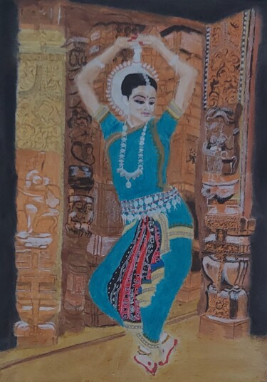 Картина под названием "SANGRAM'S FAMOUS OD…" - Sangram Bubun, Подлинное произведение искусства, Акрил