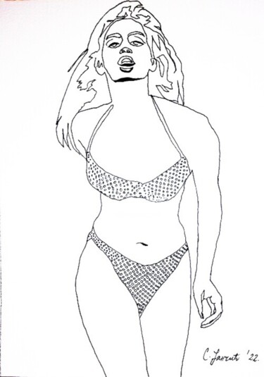 Dibujo titulada "Woman #2" por Sanja Jancic, Obra de arte original, Tinta