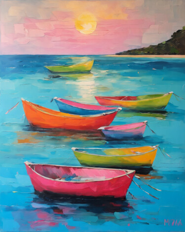 Malerei mit dem Titel "Mediterrane" von Sanja Jancic, Original-Kunstwerk, Acryl