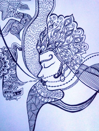 Рисунок под названием "dream" - Sanjay Punekar, Подлинное произведение искусства, Чернила