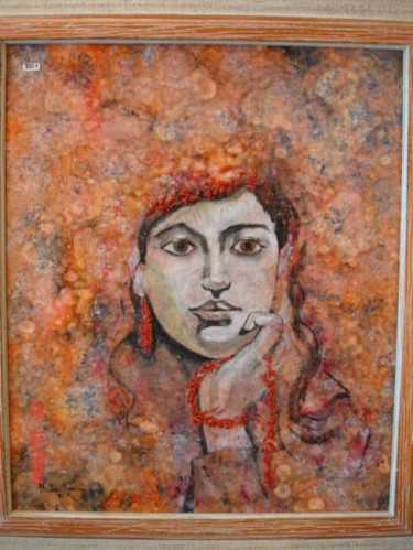 Painting titled "Portrait mythologiq…" by San Roman, Original Artwork, Oil