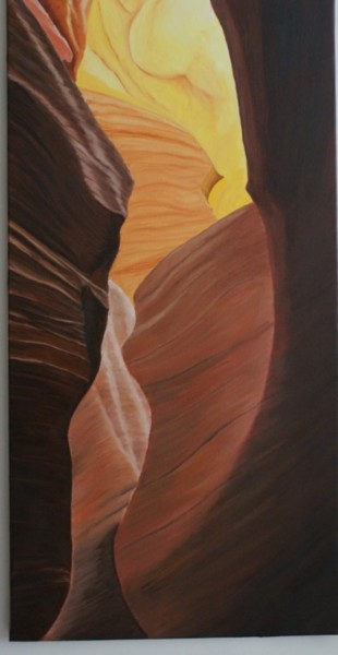 Painting titled "Antelope canyon 2" by Paul Santander, Original Artwork, Oil