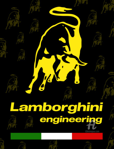 Digitale Kunst mit dem Titel "Lamborghini Logo Wi…" von Santhiago Carvalho, Original-Kunstwerk, 2D digitale Arbeit