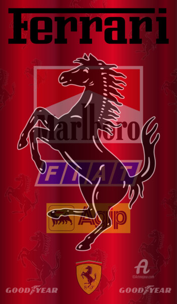 Digital Arts titled "Scuderia Rossa F1 T…" by Santhiago Carvalho, Original Artwork, 2D Digital Work
