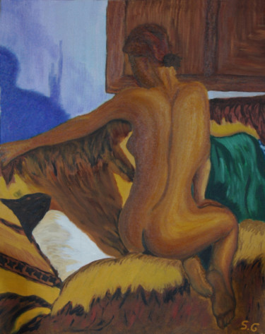 Malerei mit dem Titel "1-de-espaldas.jpg" von Santi Goñi, Original-Kunstwerk, Öl