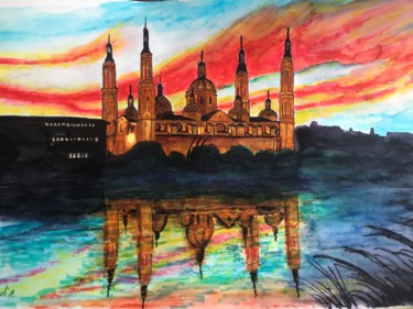 "Zaragoza" başlıklı Tablo Santiago Morata tarafından, Orijinal sanat, Suluboya