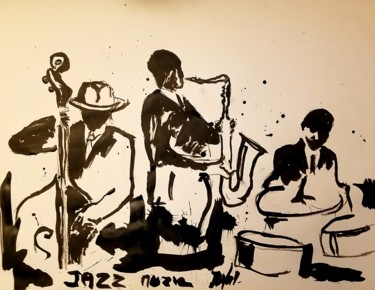 Dessin intitulée "Musique" par Marc Turpaud, Œuvre d'art originale, Encre