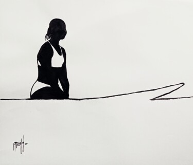제목이 "Dessin Surfing"인 그림 Marc Turpaud로, 원작, 잉크