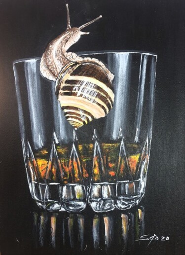 Картина под названием "Drink slowly" - São Vieira, Подлинное произведение искусства, Акрил Установлен на картон