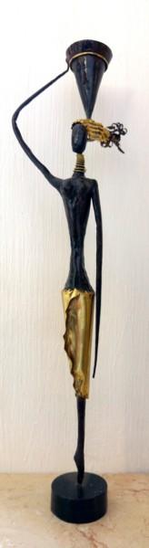 Sculpture titled "Black Beauty VIII" by Sapir Gelman, Original Artwork, Metals