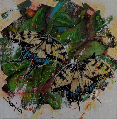 Peinture intitulée "Série "Mariposas" 02" par Gregory Jomain (Sapo), Œuvre d'art originale, Acrylique
