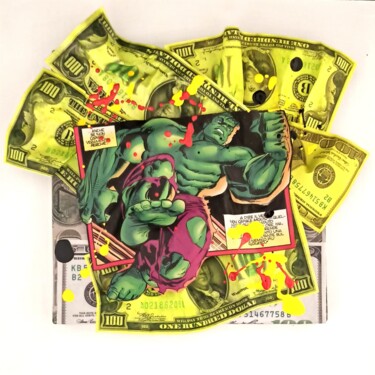 绘画 标题为“Hulk - Green Money” 由Sara Arnaout, 原创艺术品, 丙烯