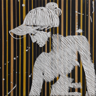 绘画 标题为“Muse with Hat” 由Sara Lora, 原创艺术品, 丙烯 安装在木质担架架上