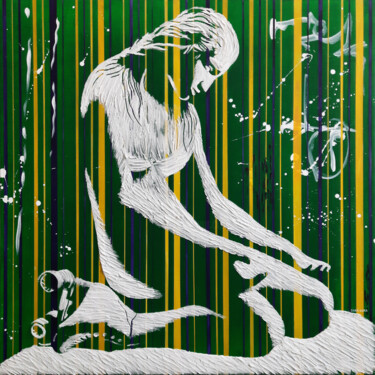 Malerei mit dem Titel "Tears of Strength:…" von Sara Lora, Original-Kunstwerk, Acryl Auf Keilrahmen aus Holz montiert