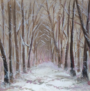 Pittura intitolato "La neve si scioglie" da Sara Maio, Opera d'arte originale, Olio