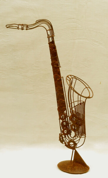 「Saxo-2」というタイトルの彫刻 Sarah Françoisによって, オリジナルのアートワーク, ワイヤー