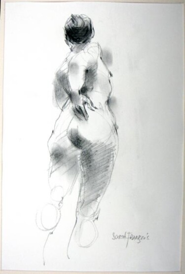 Drawing titled "Nu de femme 239" by Sarah François, Original Artwork, Pastel