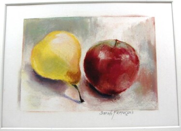 Dessin intitulée "pomme et poire 3/Ap…" par Sarah François, Œuvre d'art originale, Pastel