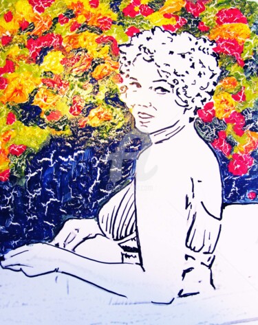 Peinture intitulée "MARILYN MONROE FLOW…" par Sara Raquel Sarangello, Œuvre d'art originale, Huile