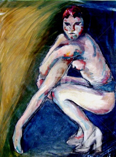 Pittura intitolato "Regard de femme." da Sara Raquel Sarangello, Opera d'arte originale, Altro